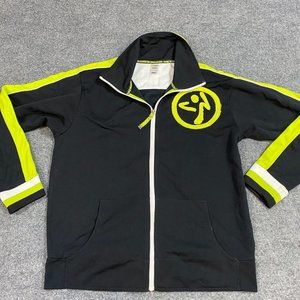 Zumba Womens Track Jacket XL Black Full Zip Long Sleeve